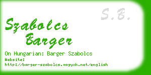 szabolcs barger business card